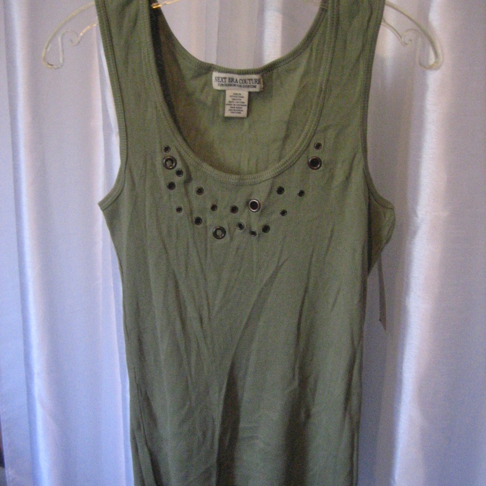 Next Era Couture Olive Green Tank Top Sz XL NWWT